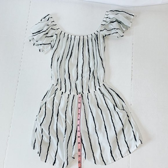 H&M White and Black Striped Romper Size 6 - Picture 7 of 9